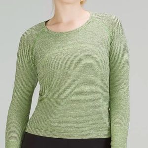 Lululemon Swiftly Tech Long-sleeve Shirt 2.0 Race Length Size 6 Lime green/gray